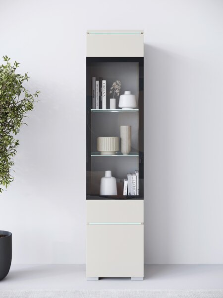 VITRÍNA, béžová, kašmírová, 30/130/33 cm P & B - Sklenené vitríny, Online Only