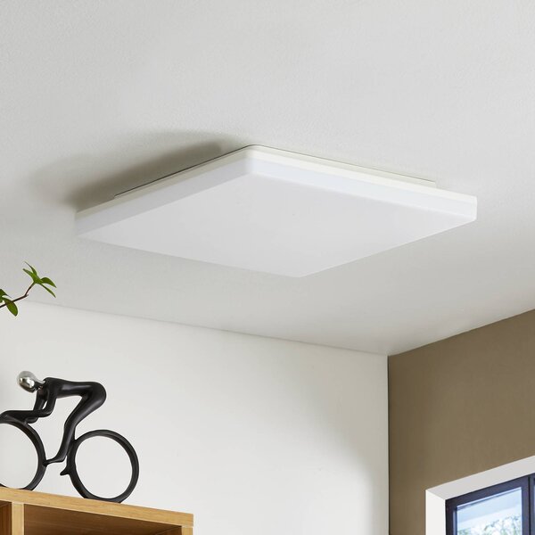 PRIOS Prios Artin stropné LED svetlo, hranaté, 33 cm, Biela / opálová, Kúpeľňa, Plast, Moderný, Stropné svetlo