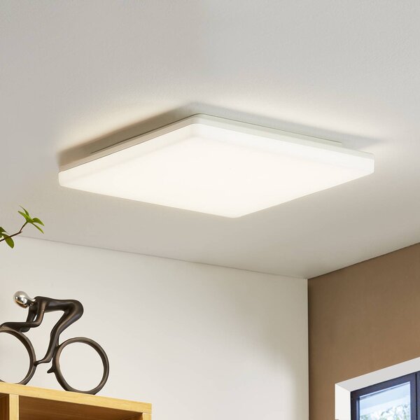 PRIOS Prios Artin stropné LED svetlo, hranaté, 33 cm, Biela / opálová, Kúpeľňa, Plast, Moderný, Stropné svetlo