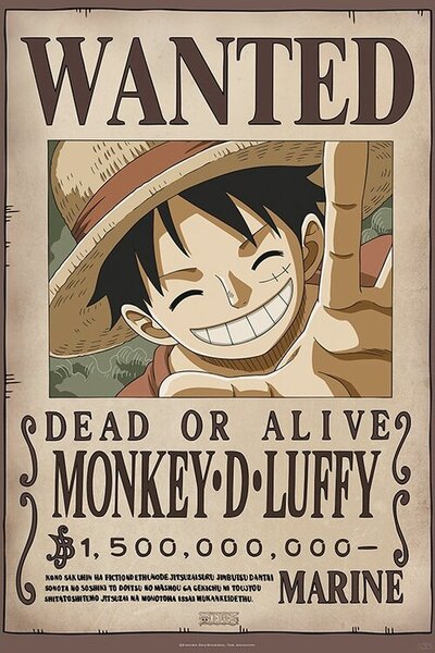Plagát, Obraz - One Piece - Wanted Luffy