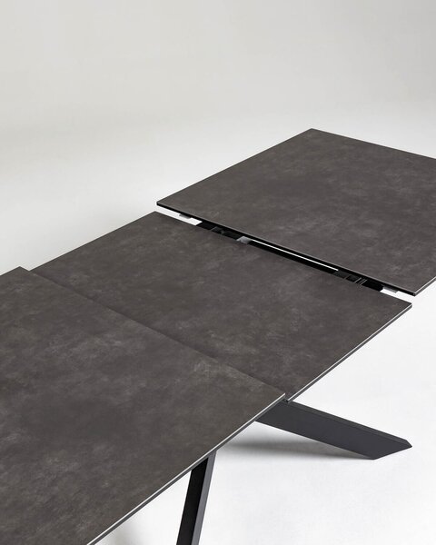 MUZZA Rozkladací jedálenský stôl antamida 160 (210) x 90 cm tmavo sivý