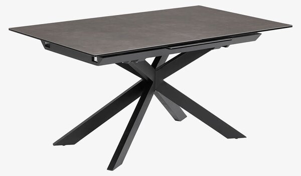 MUZZA Rozkladací jedálenský stôl antamida 160 (210) x 90 cm tmavo sivý