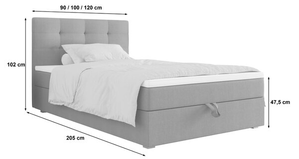 Jednolôžková posteľ 90x200 STIG 8 s úložným priestorom - ružová