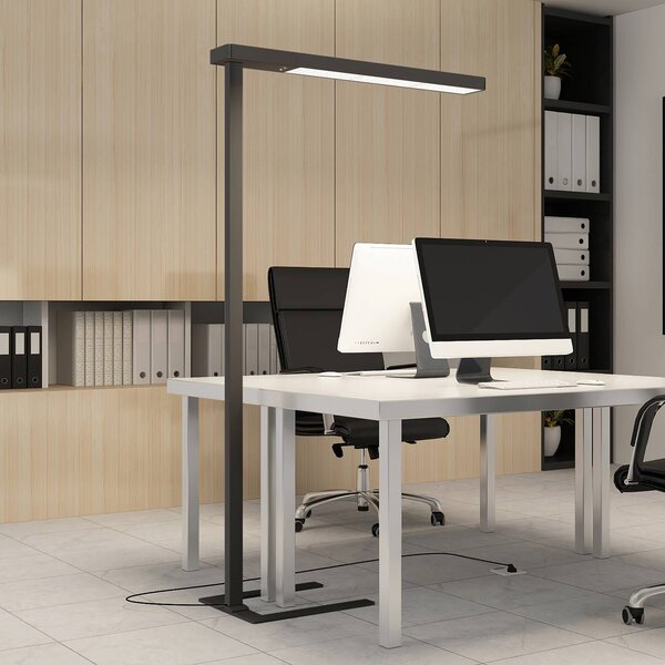 Kancelárska stojacia lampa Arcchio LED Susi, čierna, senzor, dotykový stmievač, Čierna, Pracovňa / Kancelária, Hliník, Moderný, Stolová lampa