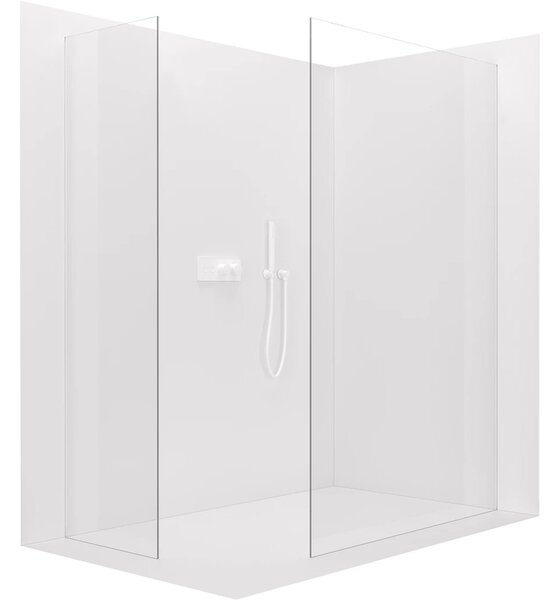 CERANO - Sprchová zástena Walk-in Crystal TL/P - 8 mm - bezvzperový systém - biela matná, transparentné sklo - 50x50x200 cm
