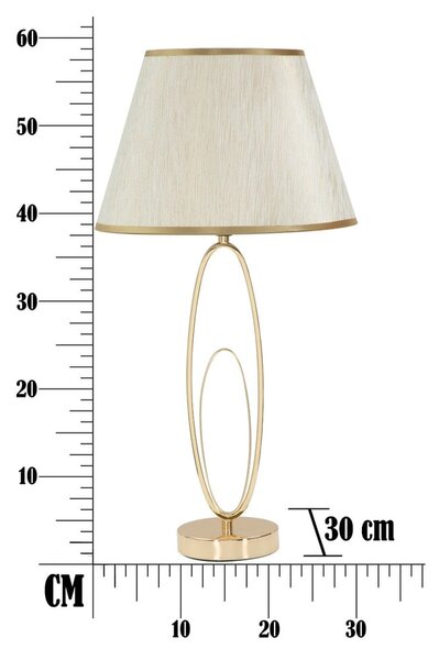 Biela stolová lampa s konštrukciou v zlatej farbe Mauro Ferretti Glam Flush