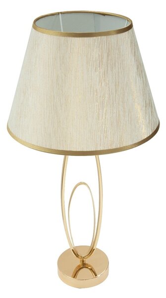 Biela stolová lampa s konštrukciou v zlatej farbe Mauro Ferretti Glam Flush