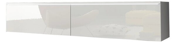 TV stolík CERIEE 140 - biely / biely lesk