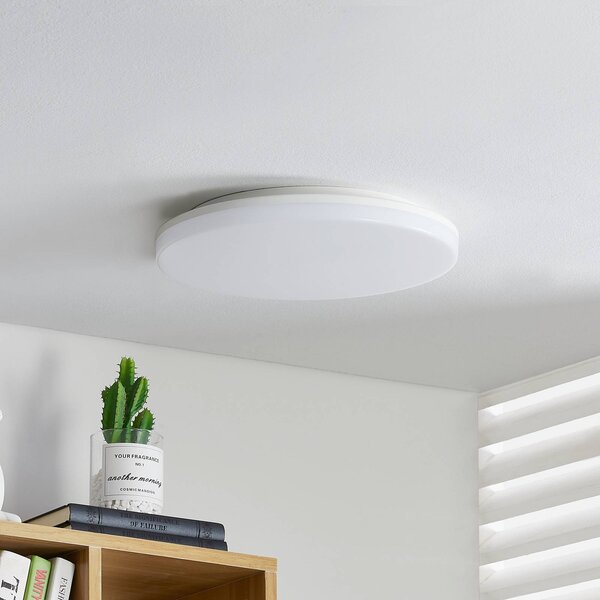 Prios Artin stropné LED svetlo snímač okrúhle 33cm, Biela / opálová, Kúpeľňa, Plast, Moderný, Závesné svietidlo