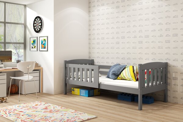 Interbeds Jednolôžková posteľ Kubus1 pre teenagerov 160x80 s matracom - grafitová