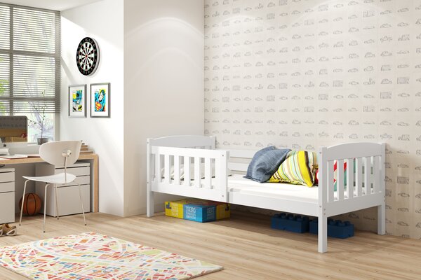 Interbeds Jednolôžková posteľ Kubus1 pre teenagerov 160x80 s matracom - biela