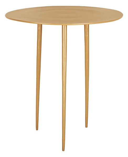 Horčicovožltý kovový odkladací stolík Leitmotiv Supreme, ø 37 cm