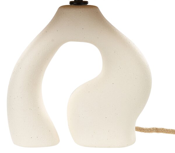 Stolná lampa biela keramický podstavec papierové prírodné tienidlo nočná stolná lampa