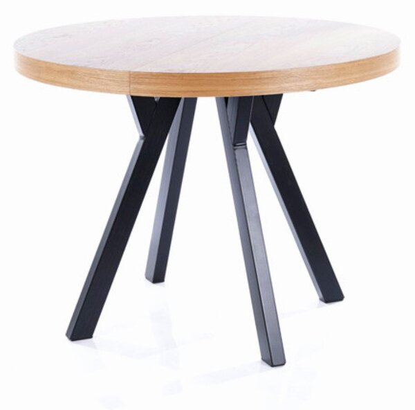 Rozkladací jedálenský stôl DOMINGO, 100-250x76x100, dub/čierna