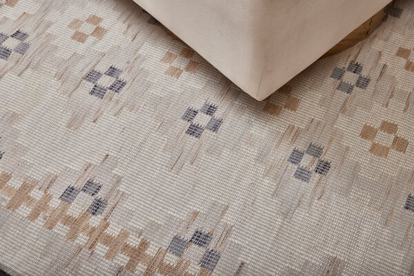 Diamond Carpets India , Ručne viazaný kusový koberec Sultan DESP P87 Ivory White Gold, 80x150, béžová, viacfarebná, chodba / predsieň