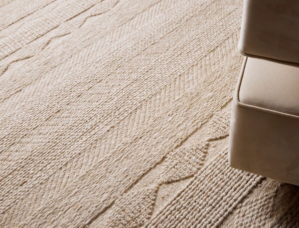 Diamond Carpets India , Ručne viazaný kusový koberec Grandeur DESP P54/2 Dune White, 80x150, béžová, chodba / predsieň