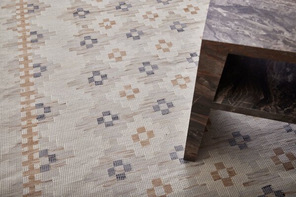 Diamond Carpets India , Ručne viazaný kusový koberec Sultan DESP P87 Ivory White Gold, 80x150, béžová, viacfarebná, chodba / predsieň