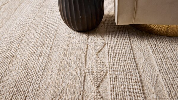 Diamond Carpets India , Ručne viazaný kusový koberec Grandeur DESP P54/2 Dune White, 80x150, béžová, chodba / predsieň