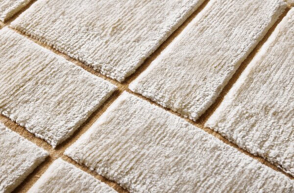 Diamond Carpets India , Ručne viazaný kusový koberec Radiant Mohair DESP P41 Mohair White, 80x150, béžová, obývacia izba