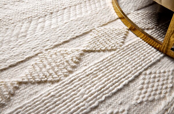 Diamond Carpets India , Ručne viazaný kusový koberec Winter DESP P88 Mohair White, 80x150, biela, obývacia izba