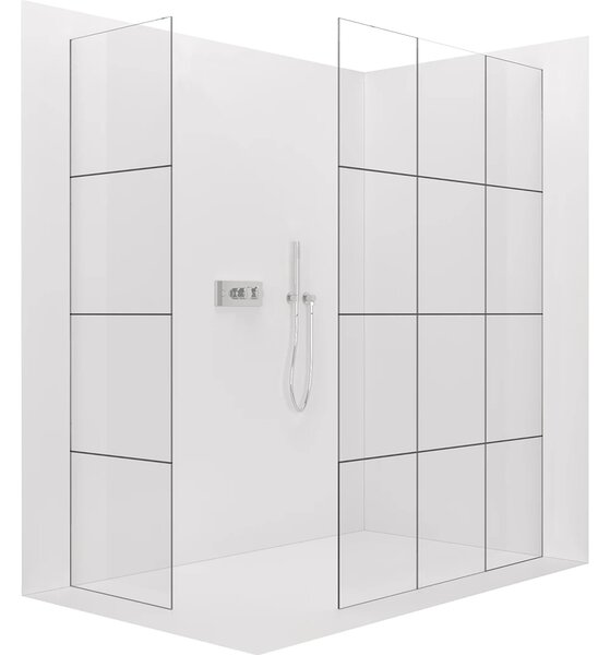 CERANO - Sprchová zástena Walk-in Crystal TL/P - 8 mm - bezvzperový systém - chróm, industriálne sklo - 90x90x200 cm