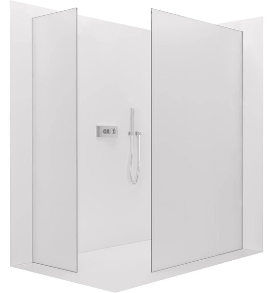 CERANO - Sprchová zástena Walk-in Crystal TL/P - 8 mm - bezvzperový systém - chróm, mliečne sklo - 60x50x200 cm