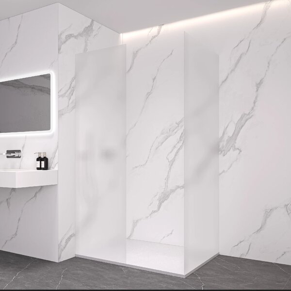 CERANO - Sprchová zástena Walk-in Crystal TL/P - 8 mm - bezvzperový systém - chróm, mliečne sklo - 60x50x200 cm