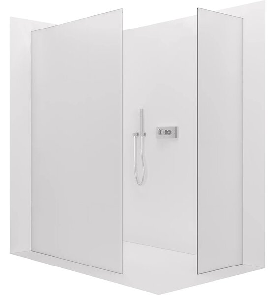 CERANO - Sprchová zástena Walk-in Crystal TL/P - 8 mm - bezvzperový systém - chróm, mliečne sklo - 60x50x200 cm