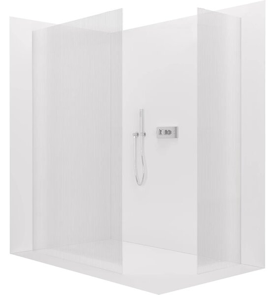 CERANO - Sprchová zástena Walk-in Crystal TL/P - 8 mm - bezvzperový systém - chróm, ryhované sklo - 50x50x200 cm