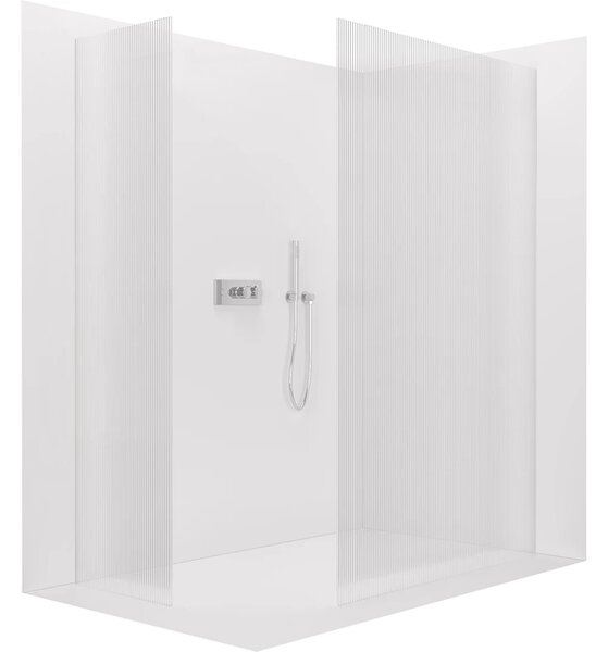 CERANO - Sprchová zástena Walk-in Crystal TL/P - 8 mm - bezvzperový systém - chróm, ryhované sklo - 50x50x200 cm