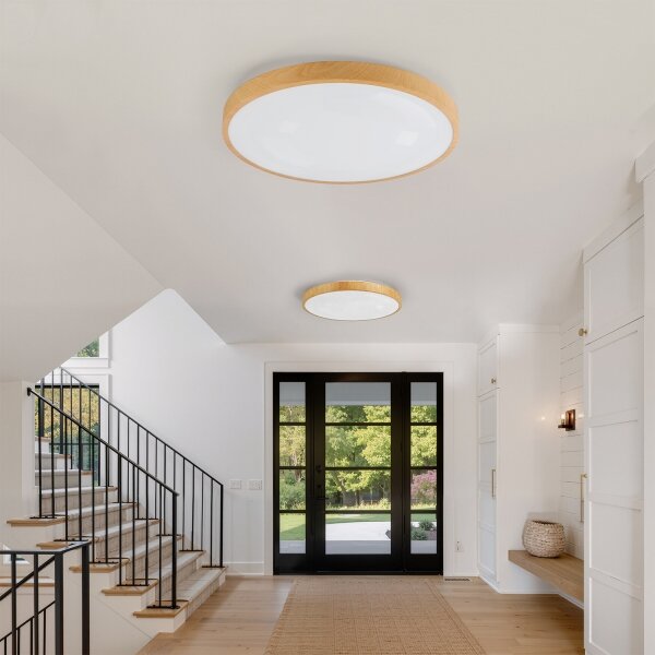 Brilagi-LED Stmievateľné svietidlo GLASS POOL DOUBLE LED/80W/230V 60 cm dek. dreva+DO