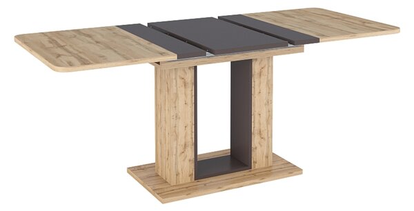 Rozkladací jedálenský stôl MINESOTA, 140-180x76x80, dub wotan/hnedá