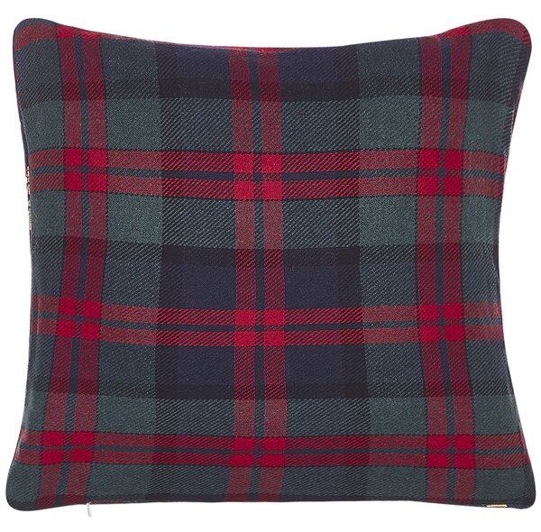 Sada 2 dekoratívnych vankúšov červená a zelená 45 x 45 cm polyesterové poťahy na zips s vianočným motívom doplnky