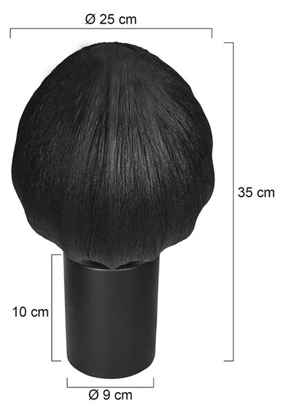 Stolová lampa Bloeba, čierna, Ø 25 cm, ľan/kov, Čierna, Obývacia izba / jedáleň, Textil / látka / hodváb, Stojacie svietidlo