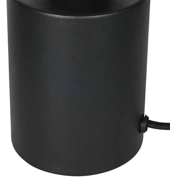 Stolová lampa Bloeba, čierna, Ø 25 cm, ľan/kov, Čierna, Obývacia izba / jedáleň, Textil / látka / hodváb, Stojacie svietidlo