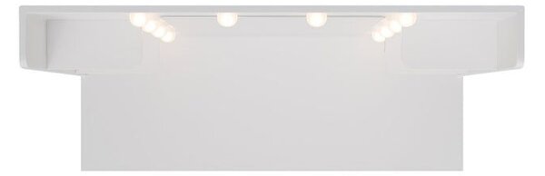 Toaletný stolík s LED zrkadlom a 7 zásuvkami, biely