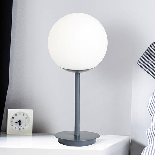 Stolová lampa Jugen sivá, Hliník / sivá / zinok, Obývacia izba / jedáleň, kov, Moderný, Guľa