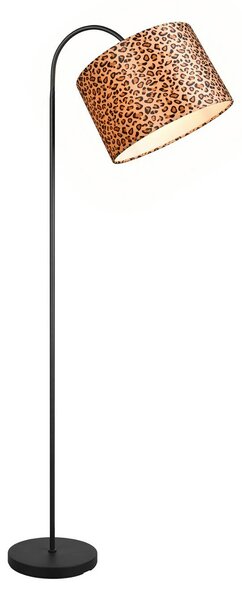 Stojacia lampa Pardina hnedá strakatá/čierna Výška 207 cm Kov, Hnedá / hrdzavá, Obývacia izba / jedáleň, kov, Moderný, Oblúková stojaca lampa