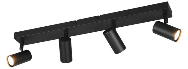 Bodové svetlá Taryn, čierny matný, dĺžka 62 cm, 4-pl., GU10, Čierna, Obývacia izba / jedáleň, kov, Moderný, Stropné svetlo