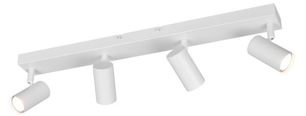 Bodové svetlá Taryn, biela matná, dĺžka 62 cm, 4-pl., GU10, Biela / opálová, Obývacia izba / jedáleň, kov, Moderný, Stropné svetlo