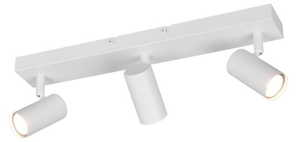 Bodové svetlá Taryn, biela matná, dĺžka 45 cm, 3-pl., GU10, Biela / opálová, Obývacia izba / jedáleň, kov, Moderný, Stropné svetlo