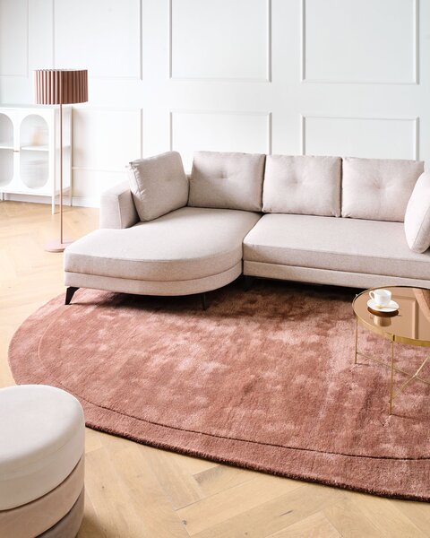 Koberec hnedý viskóza a vlna nepravidelný tvar 200 x 300 cm moderný glamour štýl