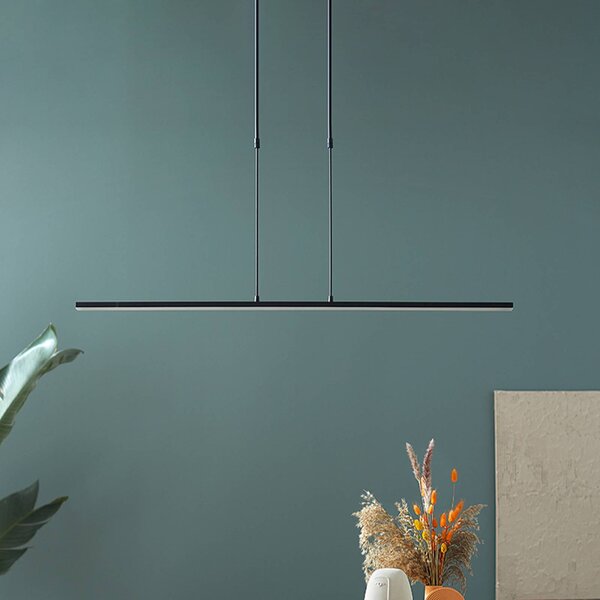 Steinhauer LED závesné svietidlo Zelena, čierne, dĺžka 122 cm, kov,, Čierna, Obývacia izba / jedáleň, kov, Moderný, Závesné svietidlo