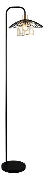 Reality Leuchten Stojacia lampa Lauris, čierna matná, výška 155 cm, kov, E27, Čierna, Obývacia izba / jedáleň, kov, Moderný, Oblúková stojaca lampa