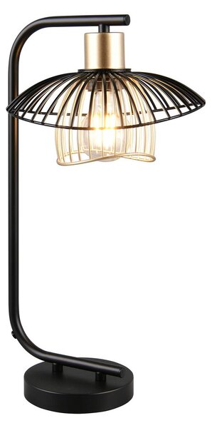 Stolová lampa Lauris, čierna matná, výška 44 cm, kov, E27, Čierna, Obývacia izba / jedáleň, kov, Moderný, Stojacie svietidlo