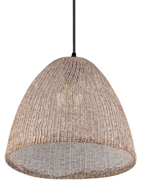 Závesné svietidlo Kibito, krémová, Ø 32 cm, textil, E27, Krémová / jantárovo žltá, Obývacia izba / jedáleň, Textil / látka / hodváb, Závesné svietidlo