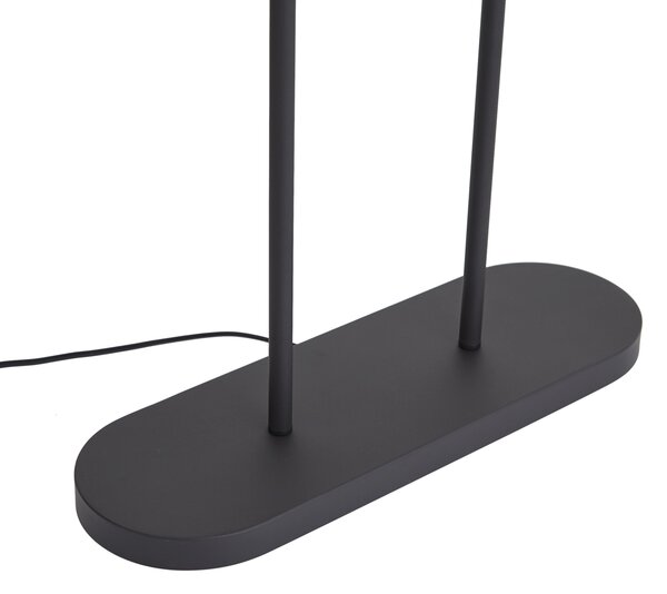 Stojacia lampa čierna s čiernym oválnym tienidlom 50 cm - Thijmen