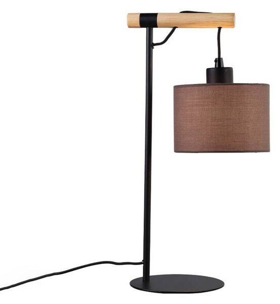Stolová lampa Rika, výška 46 cm, sivá/čierna, látka/kov, Hliník / sivá / zinok, Obývacia izba / jedáleň, Textil / látka / hodváb, Stojacie svietidlo