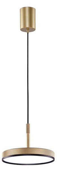 LED závesné svietidlo Don, zlatá, Ø 20 cm, kov, Mosadz / zlato, Obývacia izba / jedáleň, Hliník, Moderný, Závesné svietidlo