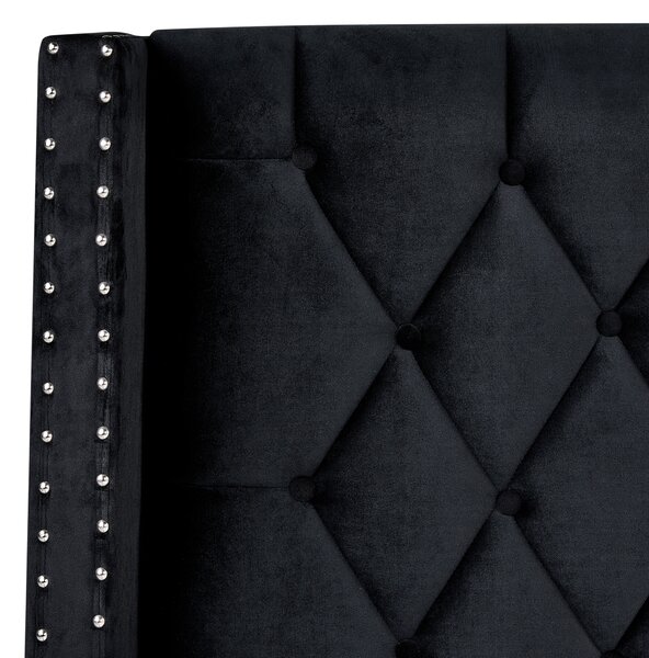 Posteľ s úložným priestorom čierna zamatová čalúnená 160 x 200 cm prešívané čelo elegantný glamour dizajn